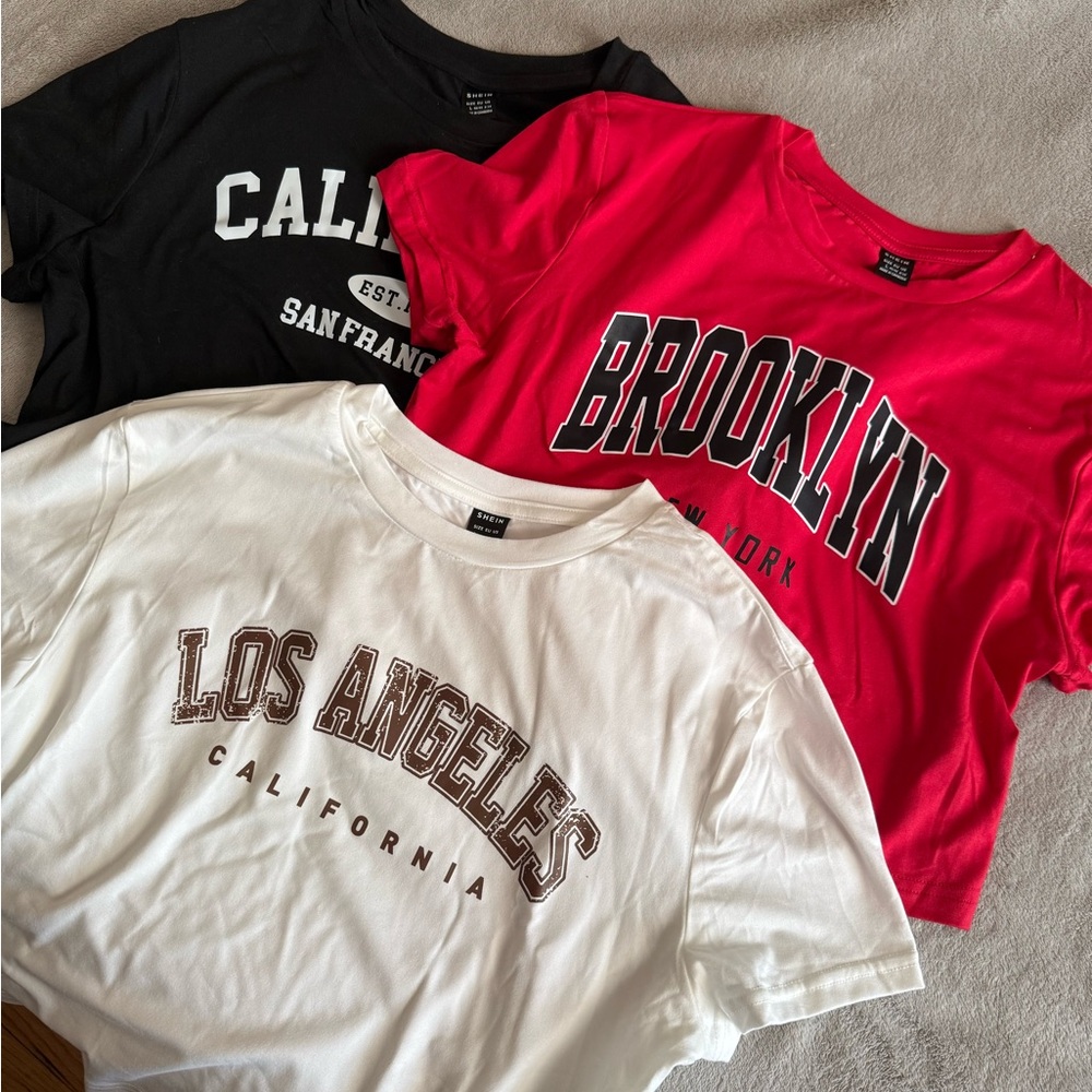 Trendy Graphic T-Shirts - Black, Red, White